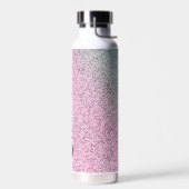Gepersonaliseerde Roze & Groene Glitter Waterfles (Links)