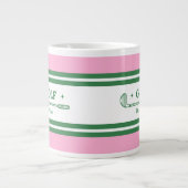 Gepersonaliseerde Roze & Groene Golf Custom Extra Grote Beker (Voorkant)