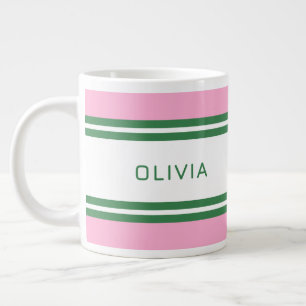Gepersonaliseerde Roze & Groene Golf Custom Extra Grote Beker
