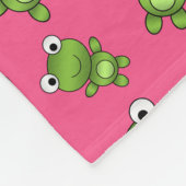 Gepersonaliseerde roze groene kikkers roze hartstr fleece deken (Hoek)