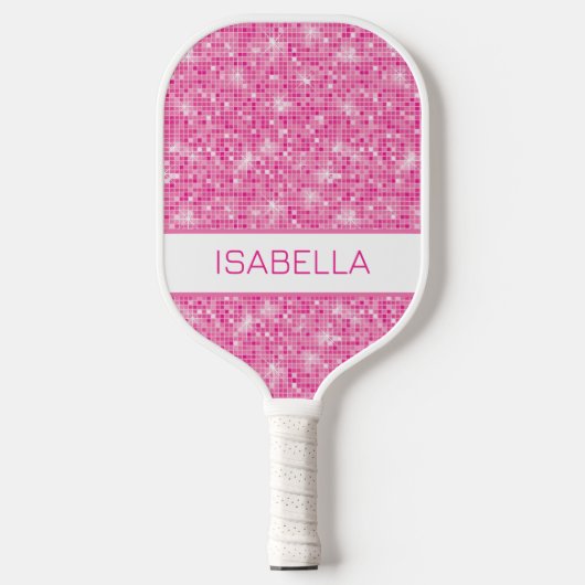 Gepersonaliseerde roze handpalm pickleball paddle (Voorkant)