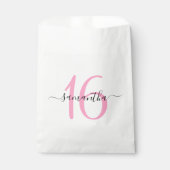 Gepersonaliseerde roze handtekening script Sweet 1 Bedankzakje (Voorkant)