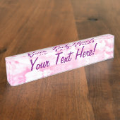 Gepersonaliseerde roze Happy Clouds Naambordje (Zijkant)