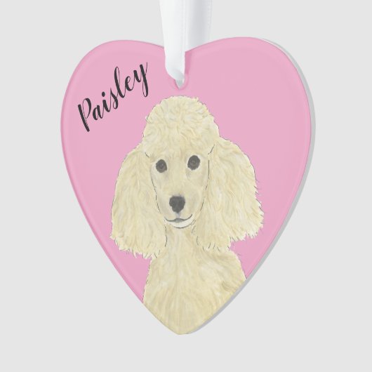 Gepersonaliseerde roze hart blond Tan gouden poede Ornament (voorkant)