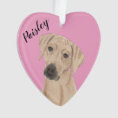 Gepersonaliseerde Roze Hart Rhodesian Ridgeback Ornament (voorkant)