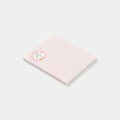 Gepersonaliseerde Roze Hart & Roos Verpleegster, R Post-it® Notes (Schuin)
