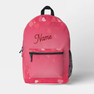 Gepersonaliseerde Roze Harten Rugzak – Aangepaste 