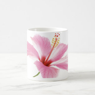 Gepersonaliseerde Roze hibiscus koffie / thee mok