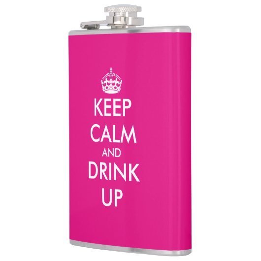 Gepersonaliseerde roze houd een heupkolf kalm voor heupfles (Links)