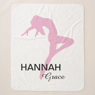 Gepersonaliseerde roze jazzdanser sherpa deken