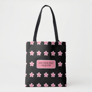 Gepersonaliseerde Roze Kersen Bloem patroon kruis  Draagtas