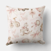 Gepersonaliseerde  roze kinderkamer kussen (Achterkant)