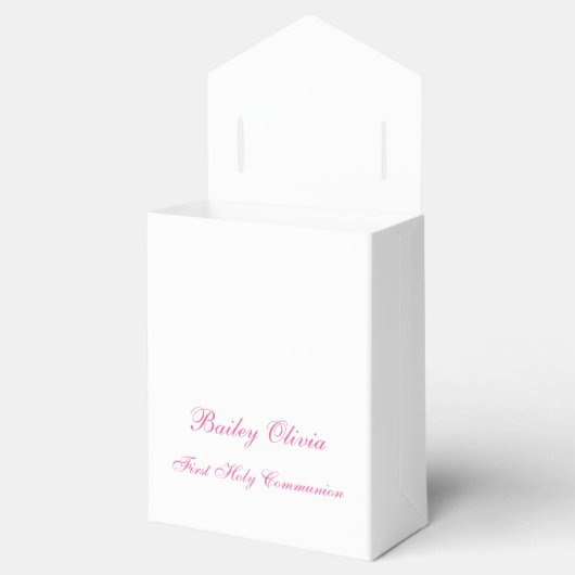 Gepersonaliseerde Roze Kruis Tent Favor Boxes Bedankdoosjes (Geopend)