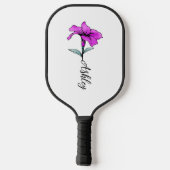 Gepersonaliseerde roze lelie bloem pickleball paddle (Achterkant)