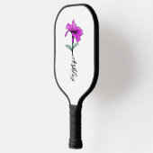 Gepersonaliseerde roze lelie bloem pickleball paddle (Links)