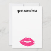 Gepersonaliseerde roze lippen Notecards Bedankkaart (Voorkant)