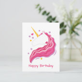 Gepersonaliseerde Roze Magische Eenhoorn Briefkaart (Staand voorkant)