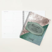 Gepersonaliseerde roze marmer minty groen planner (Display)