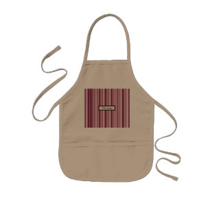Gepersonaliseerde Roze Mauve Stripes Kinder Schort