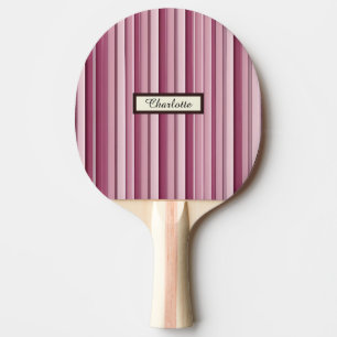 Gepersonaliseerde roze Mauve Stripes Ping Pong Pad Tafeltennisbatje