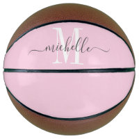 Gepersonaliseerde roze meisje monogrammed basketba