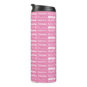 Gepersonaliseerde Roze Meisjesnaam Lettertype Coll Thermosbeker (Geroteerd rechts)