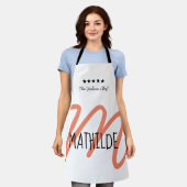 Gepersonaliseerde roze moderne script monogram schort (Gedragen)