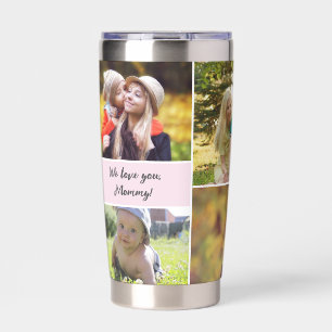 Gepersonaliseerde Roze Moederdag Fotocollage Geïsoleerde Drinkbeker