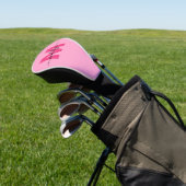 Gepersonaliseerde roze monogram naam golfheadcover (Insitu)