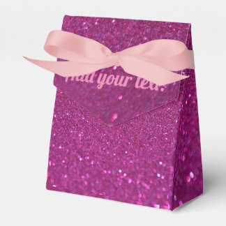 Gepersonaliseerde roze mousserende glitter bedankdoosjes