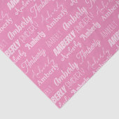Gepersonaliseerde Roze Naam Schattigee Fonts Colla Tissuepapier (Detail)