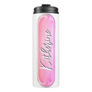 Gepersonaliseerde Roze Naambordje Aangepast Cadeau Thermosbeker