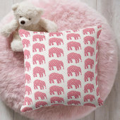 Gepersonaliseerde roze olifant Baby Kussen
