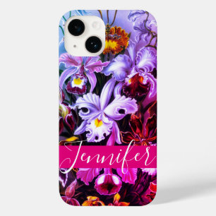 Gepersonaliseerde roze ombre orchids Case-Mate iPhone 14 hoesje