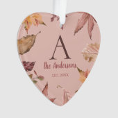 Gepersonaliseerde roze Onze eerste Kerstmisfoto Ornament (voorkant)