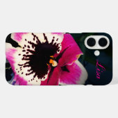 Gepersonaliseerde roze orchidee Apple iPhone Case (Achterkant (horizontaal))