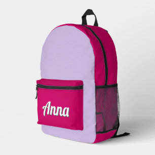 Gepersonaliseerde Roze Paarse Moderne Girly Bedrukte Rugzak
