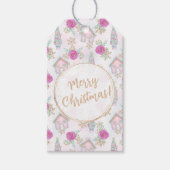 Gepersonaliseerde roze peperkoek Kerstmis Cadeaulabel (Voorkant)