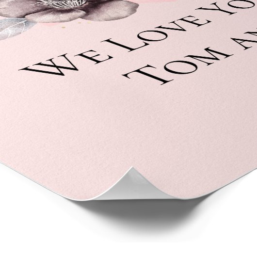 Gepersonaliseerde roze platte Moederdag Poster (Hoek)