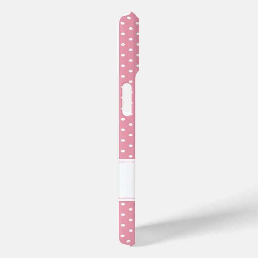 Gepersonaliseerde roze pokadot Case-Mate iPhone case (Achterkant / Rechts)