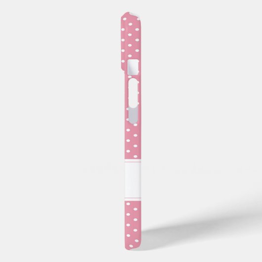 Gepersonaliseerde roze pokadot Case-Mate iPhone case (Achterkant / Links)