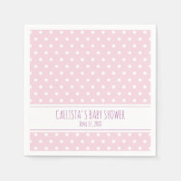 Gepersonaliseerde roze Polka Dot Baby shower
