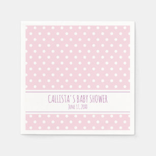 Gepersonaliseerde roze Polka Dot Baby shower Servet