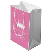 Gepersonaliseerde roze prinses krooncadeau voor me medium cadeauzakje (Voorkant Gekanteld)