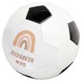 Gepersonaliseerde roze regenboogmeisjes voetbal (Drie kwart)