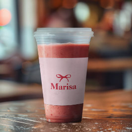 Gepersonaliseerde roze & rode boog naam acryl drinkbeker