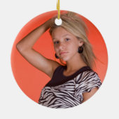 Gepersonaliseerde  Roze Roze Bloem Butterf Keramisch Ornament (Achterkant)