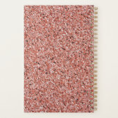 Gepersonaliseerde roze roze goudglitter monogram planner (Achterkant)