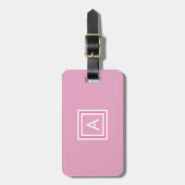 Gepersonaliseerde Roze Roze Moderne Monogram Bagagelabel (Voorkant verticaal)