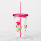 Gepersonaliseerde roze roze roze roze acryl drinkbeker (Voorkant)